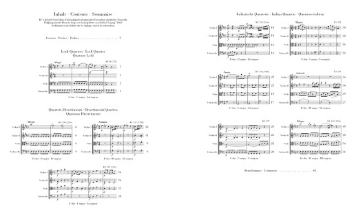 String Quartets Volume I (Salzburg Divertimenti, Italian Quartets) - Mozart/Seiffert - String Quartet - Parts Set