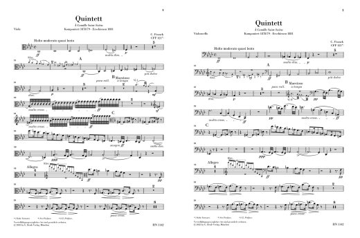Piano Quintet in f minor - Franck/Heinemann - Piano Quintet - Score/Parts