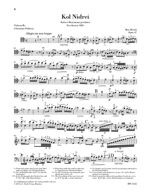 Kol Nidrei op. 47 for Violoncello and Orchestra (Piano Reduction) - Bruch/Oppermann - Cello/Piano - Sheet Music