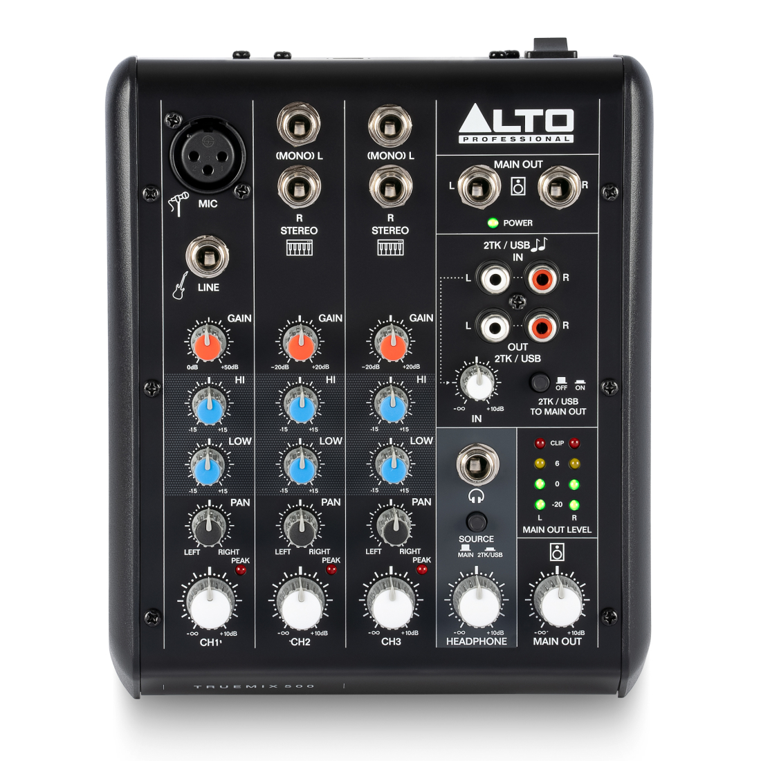 TrueMix 500 5-Channel Analog Mixer w/USB for Home Recording