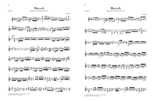 March K. 248, Divertimento K. 247 (First Lodron Night Music) - Mozart/Loy - Chamber Sextet - Parts Set