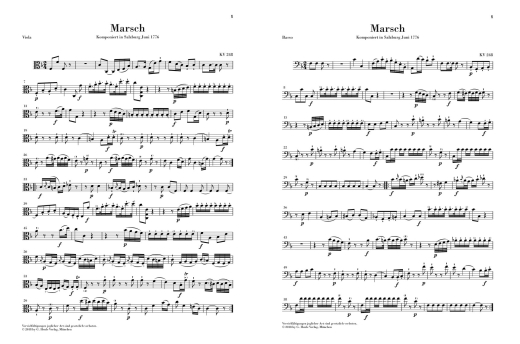 March K. 248, Divertimento K. 247 (First Lodron Night Music) - Mozart/Loy - Chamber Sextet - Parts Set