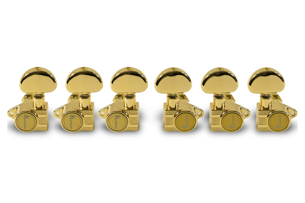 3 Per Side Revolution Series E-Mount Tuning Machines - Gold
