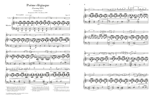 Poeme Elegiaque op. 12 and other Works - Ysaye/Iwazumi - Violin/Piano - Book