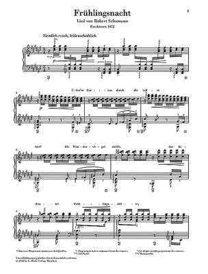 Spring Night from Song Cycle op. 39 - Schumann /Liszt /Oppermann - Piano - Sheet Music