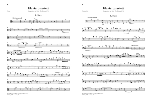 Piano Quartet in A minor - Mahler/Flamm - Violin /Viola /Cello /Piano - Score/Parts