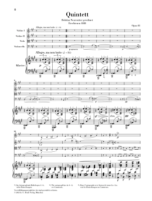 Piano Quintet in A major op. 81 - Dvorak/Rahmer - Piano Quintet - Score/Parts