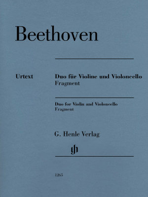G. Henle Verlag - Duo for Violin and Violoncello, Fragment - Beethoven/Levin - Violin/Cello - Book