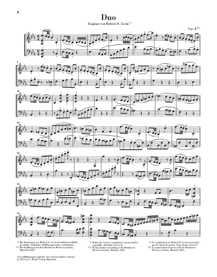 Duo for Violin and Violoncello, Fragment - Beethoven/Levin - Violin/Cello - Book