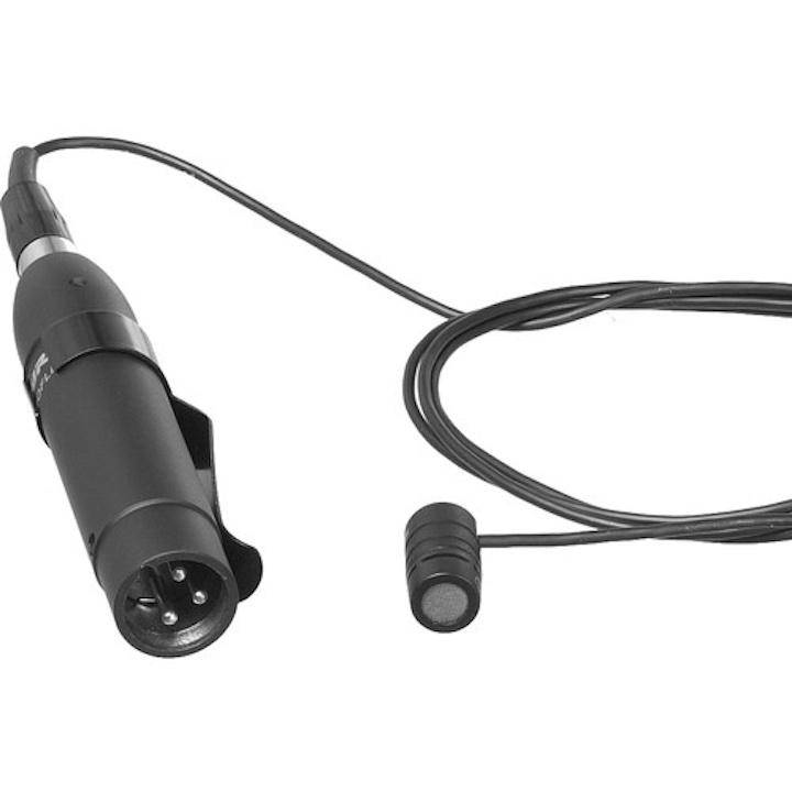 Cardioid Condenser Lavalier Microphone with Belt-Clip Preamp