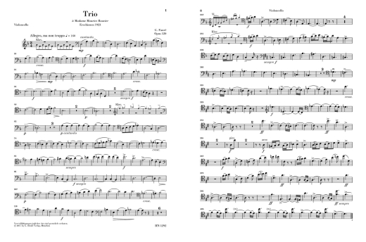 Piano Trio in D minor op. 120 - Faure/Kolb - Piano Trio - Score/Parts
