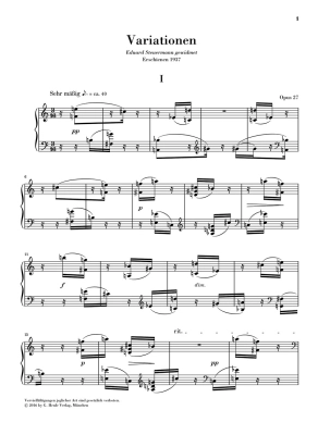 Variations op. 27 - Webern/Scheideler - Piano - Sheet Music