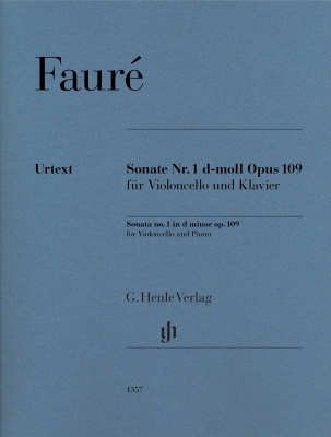 G. Henle Verlag - Sonata no. 1 in D minor op. 109 - Faure /Kolb /Geringas - Cello/Piano - Book