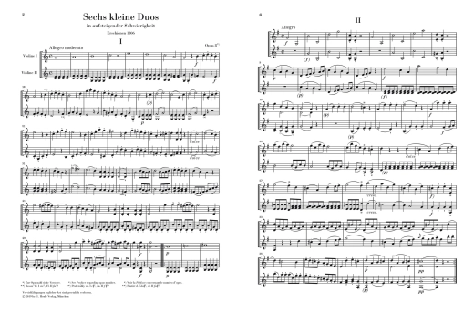 Six little Duets op. 8 for two Violins - Pleyel/Gertsch - Violin Duet - Score/Parts