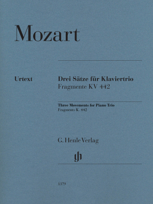 G. Henle Verlag - Three Movements for Piano Trio, Fragments K.442 Mozart, Seiffert Trio avec piano Partition de chef et partitions individuelles