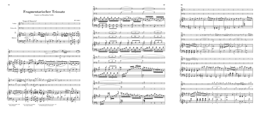 Three Movements for Piano Trio, Fragments K. 442 - Mozart/Seiffert - Piano Trio - Score/Parts