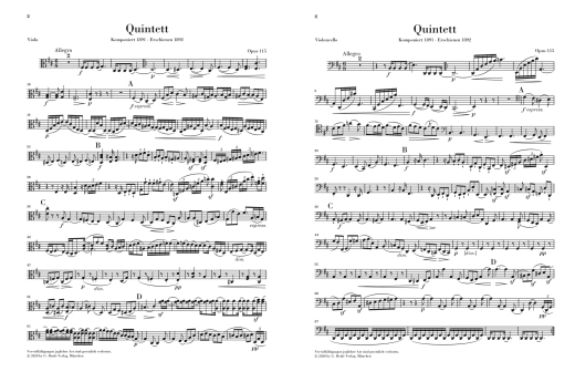 Clarinet Quintet in B minor op. 115 - Brahms/Kirsch - Chamber Quintet - Parts Set