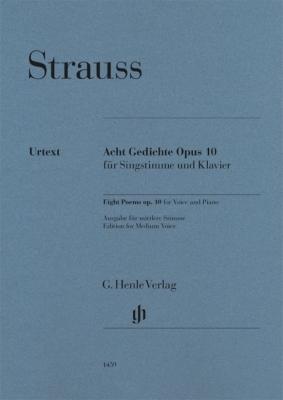 G. Henle Verlag - Eight Poems op. 10 - Strauss/Oppermann - Medium Voice/Piano - Book