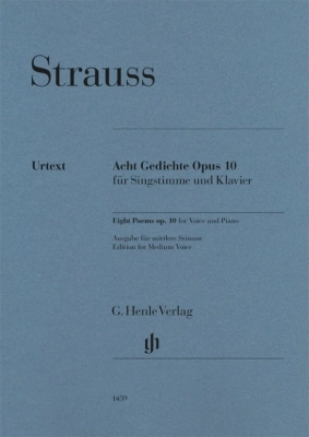 G. Henle Verlag - Eight Poems op. 10 - Strauss/Oppermann - Medium Voice/Piano - Book