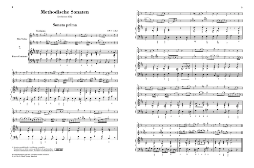 Methodical Sonatas, Volume II - Telemann/Kostujak - Flute or Violin/Continuo - Score/Parts