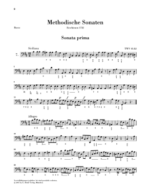 Methodical Sonatas, Volume II - Telemann/Kostujak - Flute or Violin/Continuo - Score/Parts