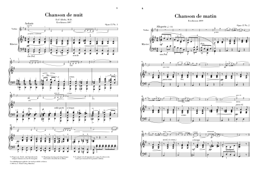 Chanson de nuit, Chanson de matin op. 15 - Elgar/Marshall-Luck - Violin/Piano - Book
