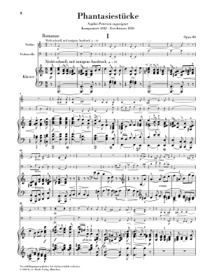 Fantasy Pieces op. 88 - Schumann/Herttrich - Piano Trio (Violin, Cello, Piano) - Score/Parts
