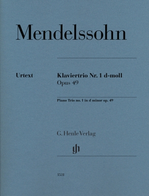 G. Henle Verlag - Piano Trio No. 1 in D minor op. 49 - Mendelssohn/Herttrich - Piano Trio (Violin, Cello, Piano) - Score/Parts