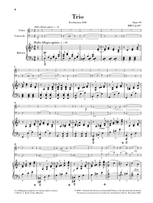 Piano Trio No. 1 in D minor op. 49 - Mendelssohn/Herttrich - Piano Trio (Violin, Cello, Piano) - Score/Parts