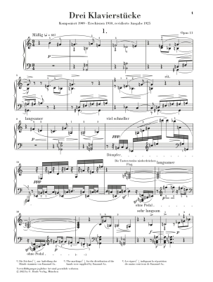 Three Piano Pieces op. 11 - Schoenberg/Scheideler/Ax - Piano - Book