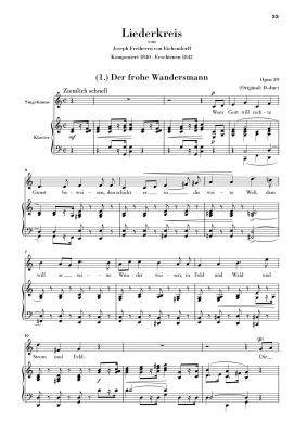 Liederkreis op. 39, On Poems by Eichendorff, Versions 1842 and 1850 - Schumann/Ozawa - Low Voice/Piano - Book