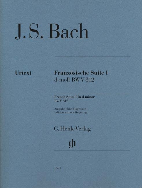 French Suite I in D minor BWV 812 (Revised Edition - w/o Fingering) - Bach/Scheideler - Piano - Book