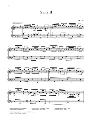 French Suite II in C minor BWV 813 (Revised Edition - w/o Fingering) - Bach/Scheideler - Piano - Book