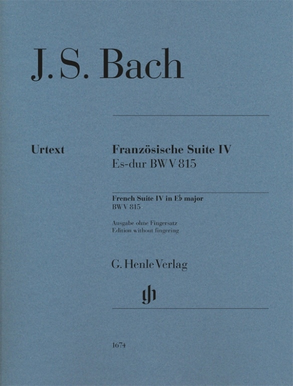 French Suite IV in E flat major BWV 815 (Revised Edition - w/o Fingering) - Bach/Scheideler - Piano - Book