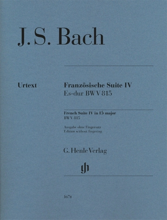 French Suite IV in E flat major BWV 815 (Revised Edition - w/o Fingering) - Bach/Scheideler - Piano - Book