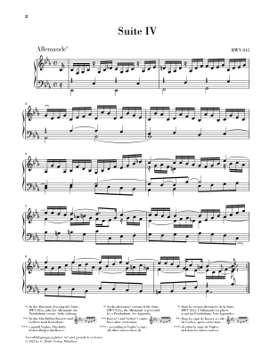 French Suite IV in E flat major BWV 815 (Revised Edition - w/o Fingering) - Bach/Scheideler - Piano - Book