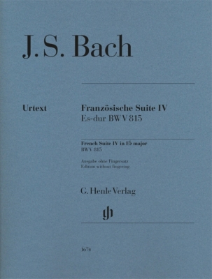 G. Henle Verlag - French Suite IV in E flat major BWV 815 (Revised Edition - w/o Fingering) - Bach/Scheideler - Piano - Book