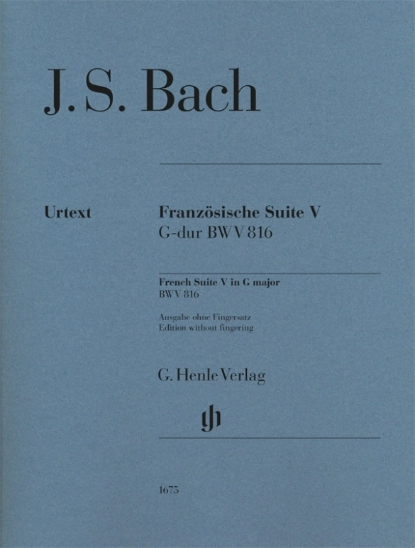 French Suite V in G major BWV 816 (Revised Edition - w/o Fingering) - Bach/Scheideler - Piano - Book