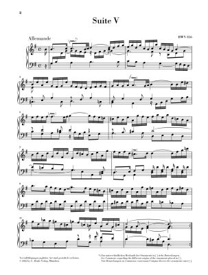 French Suite V in G major BWV 816 (Revised Edition - w/o Fingering) - Bach/Scheideler - Piano - Book