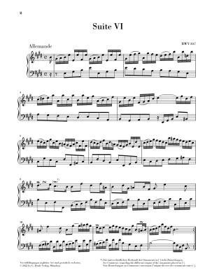 French Suite VI in E major BWV 817 (Revised Edition - w/o Fingering) - Bach/Scheideler - Piano - Book