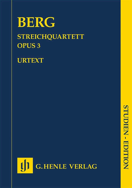 String Quartet op. 3 - Berg/Scheideler - Study Score - Book