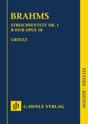 G. Henle Verlag - String Sextet no. 1 in B flat major op. 18 - Brahms/Eich - Study Score - Book