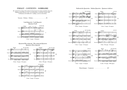 The String Quartets: 4 Volumes in a Slipcase - Mozart/Seiffert - Study Scores - Box Set