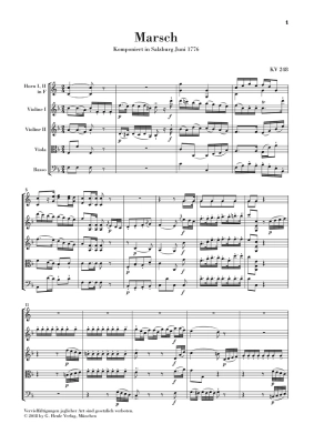 March K. 248, Divertimento K. 247 (First Lodron Night Music) - Mozart/Loy - Study Score - Book