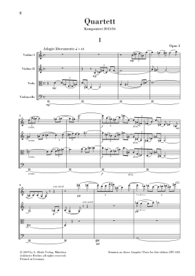 String Quartet op. 3 - Kissin - Study Score - Book