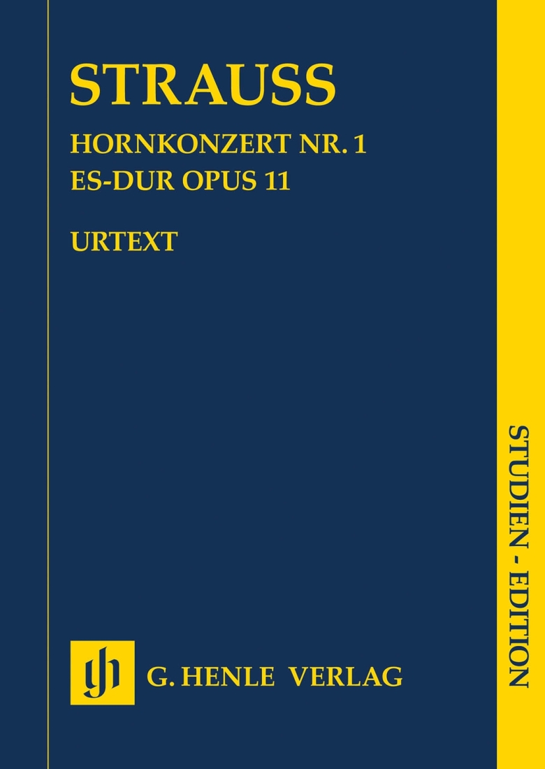 Horn Concerto no. 1 in E flat major op. 11 - Strauss/Damm - Study Score - Book