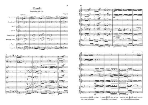 Parthia op. 103, Rondo WoO 25 for 2 Oboes, 2 Clarinets, 2 Horns and 2 Bassoons - Beethoven/Voss - Study Score - Book