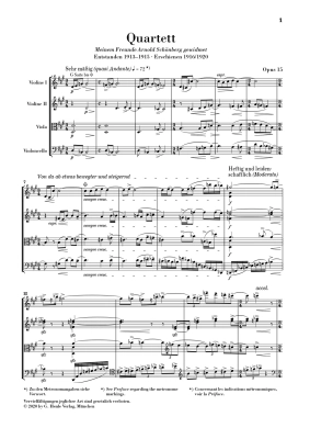 String Quartet no. 2 op. 15 - Zemlinsky/Rahmer - Study Score - Book