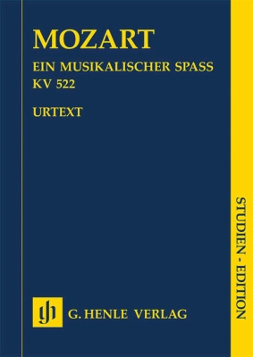 G. Henle Verlag - Ein Musikalischer Spass [A Musical Joke] K. 522 for 2 Violins, Viola, Basso and 2 Horns in F - Mozart/Loy - Study Score - Book