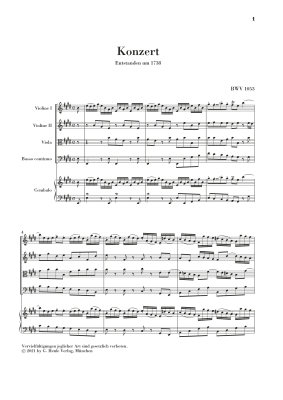 Harpsichord Concerto no. 2 in E major BWV 1053 - Bach/Mullemann/Entin - Study Score - Book